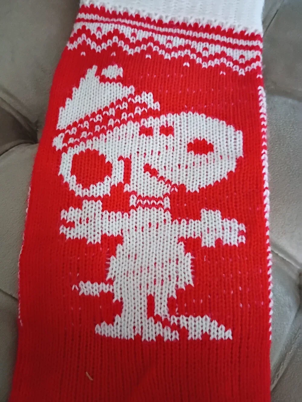 Hallmark Vintage 1958 Peanuts Snoopy Knit Christmas Stocking, Pom Pom, Red/White